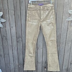 Ralph Lauren Purple Label Metallic Jeans with Gold Button
